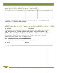 Annual Driver Violations Review