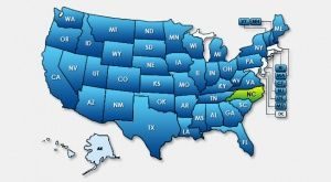 North carolina, US map